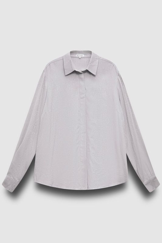 Блузка из вискозы, жаккард питон, серый