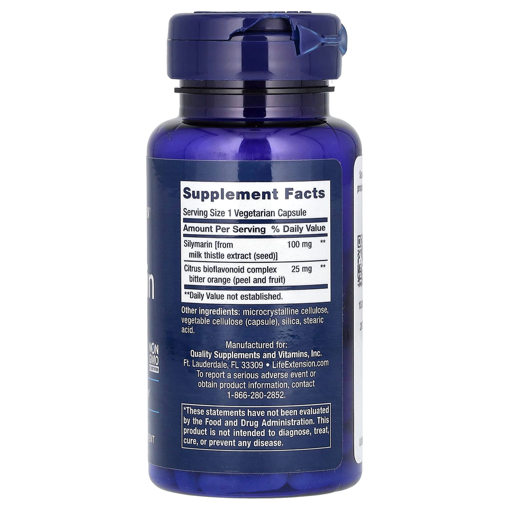 Life Extension, Силимарин, 100 мг, 90 вегетарианских капсул