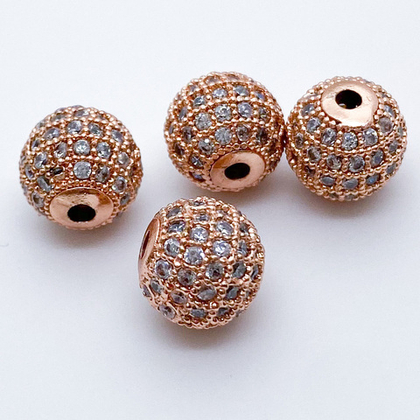 Бусина Milano LUX, цвет розовое золото, диаметр 10 мм, цена за 1 шт