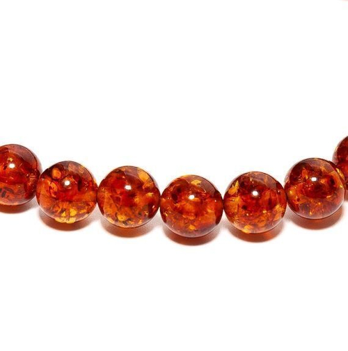 Браслет из янтаря мужской/женский, диаметр 8 мм