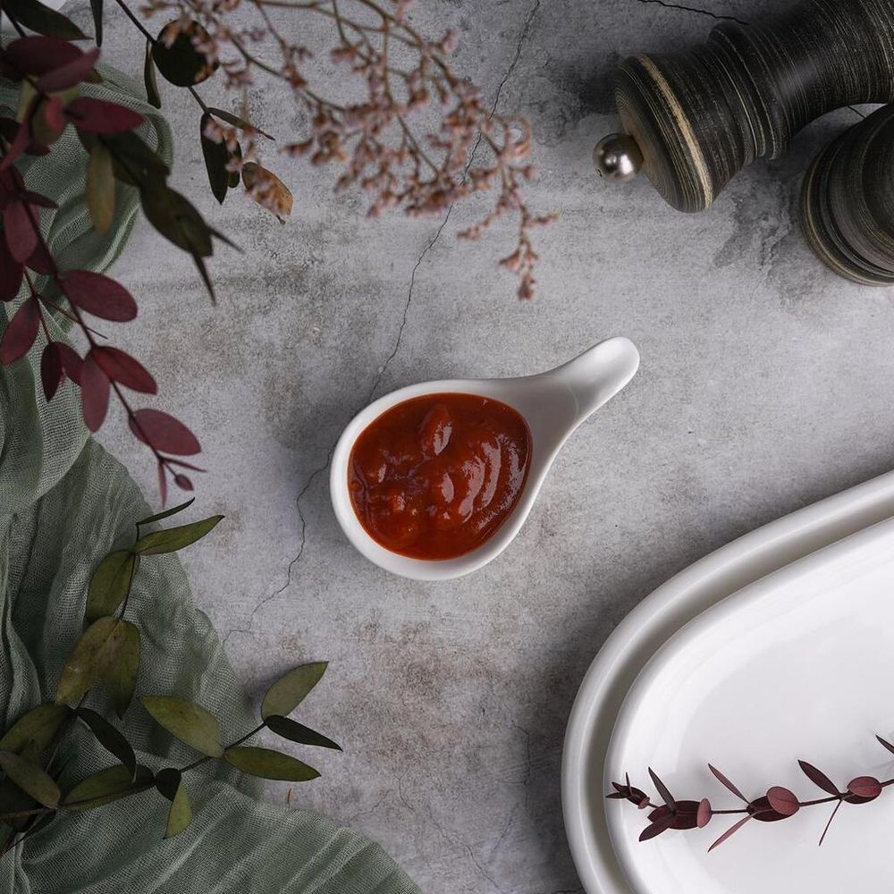 Ложка для комплимента 30 мл белая фарфор P.L. Proff Cuisine [6]