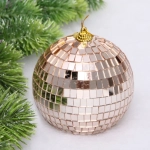 Новогодний шар 10 см «Shining Disco», Розовое золото