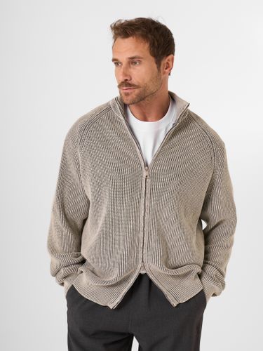 Серый хлопковый джемпер на молнии QWE