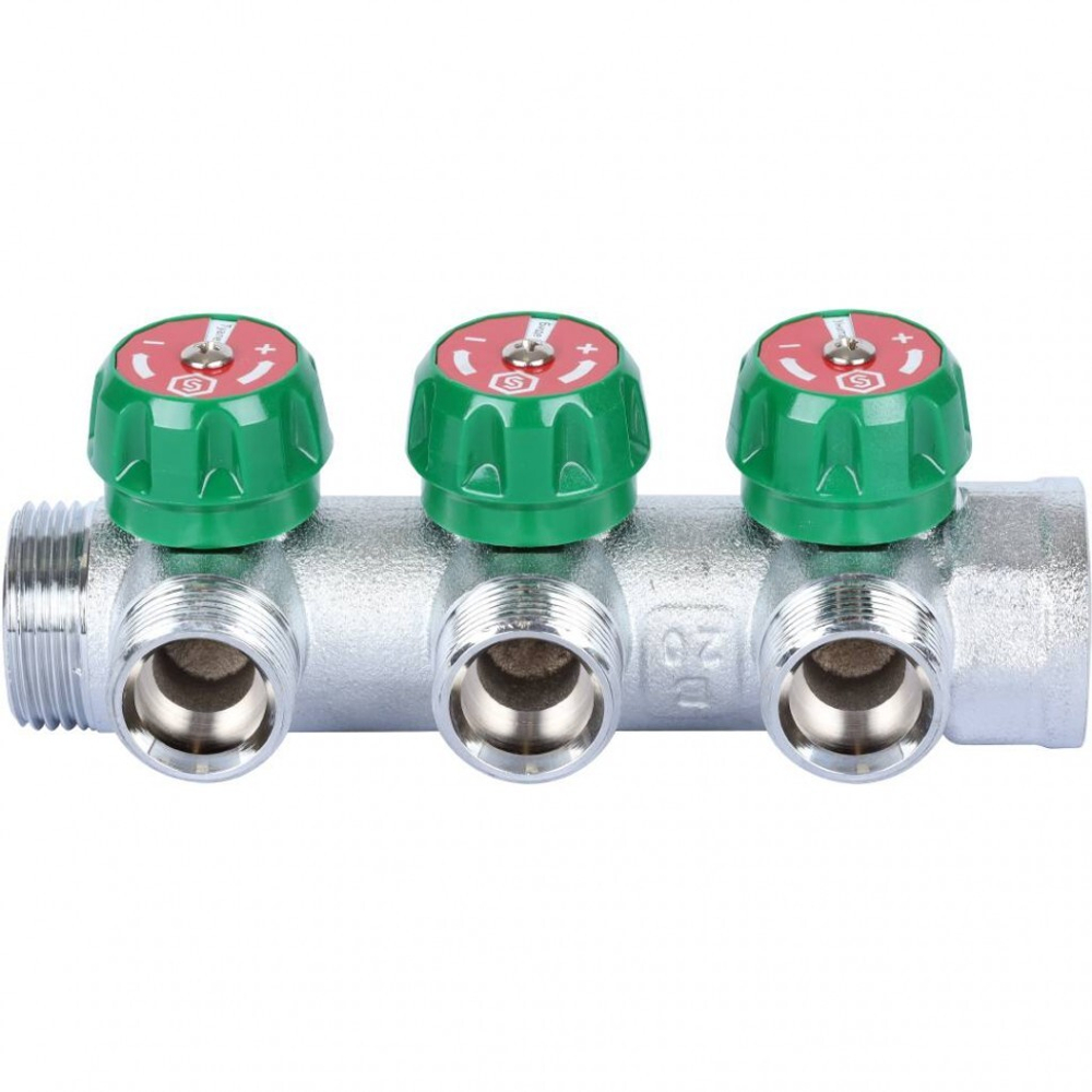Коллектор распределительный 1", 3 отвода 3/4" EU