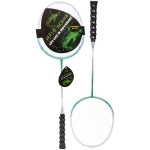 Бадминтон в наборе K-1388, 3 предмета: 2 металлические ракетки 65 см, чехол (цвет: зелёный)