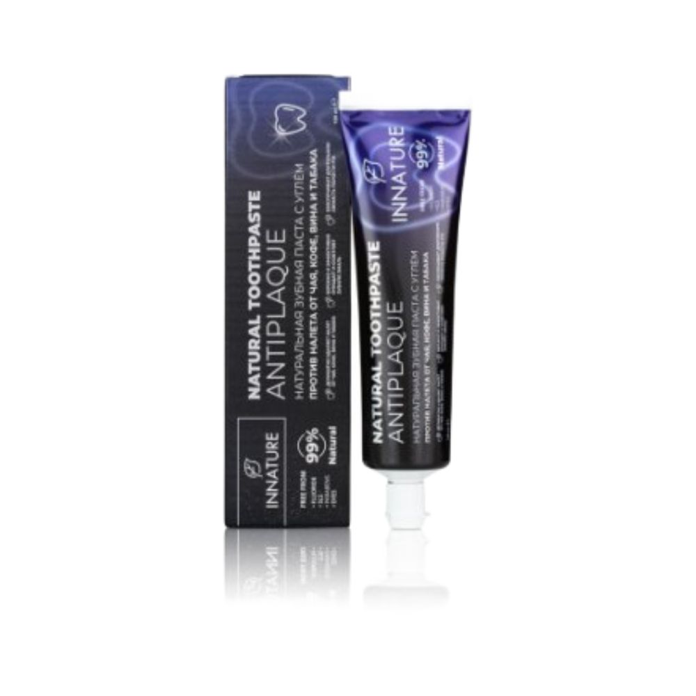 Натуральная зубная паста с углем ANTIPLAQUE Против налета от чая, кофе, вина и табака 100 мл (INNATURE)