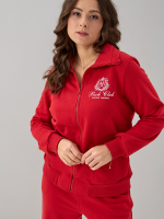 Костюм с брюками КБфп-584/принт-красный-п