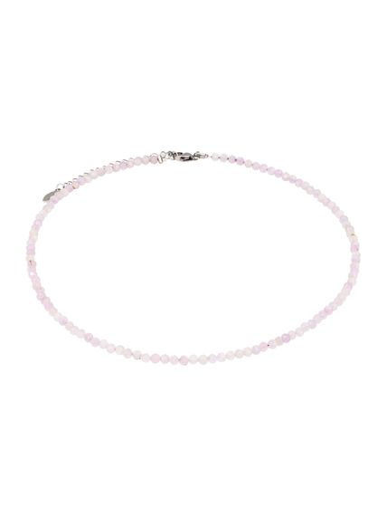 Фото чокер из кунцита 2165/3_кунцит на белом фоне анфас