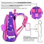 Ранец BRAUBERG PREMIUM, 2 отделения, с брелком, "Shining girl", 38х29х16 см, 270592