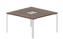 Составной стол на 2 рабочих места 138х136,6х75см (2 металлических  аутлета)