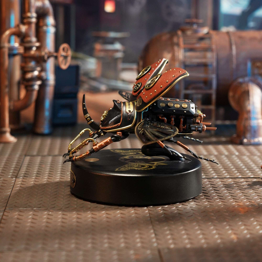 Жук-носорог (Rhinoceros Beetle) MI01 от ROKR - Конструктор, сборная механическая модель, 3D пазл, для интерьера