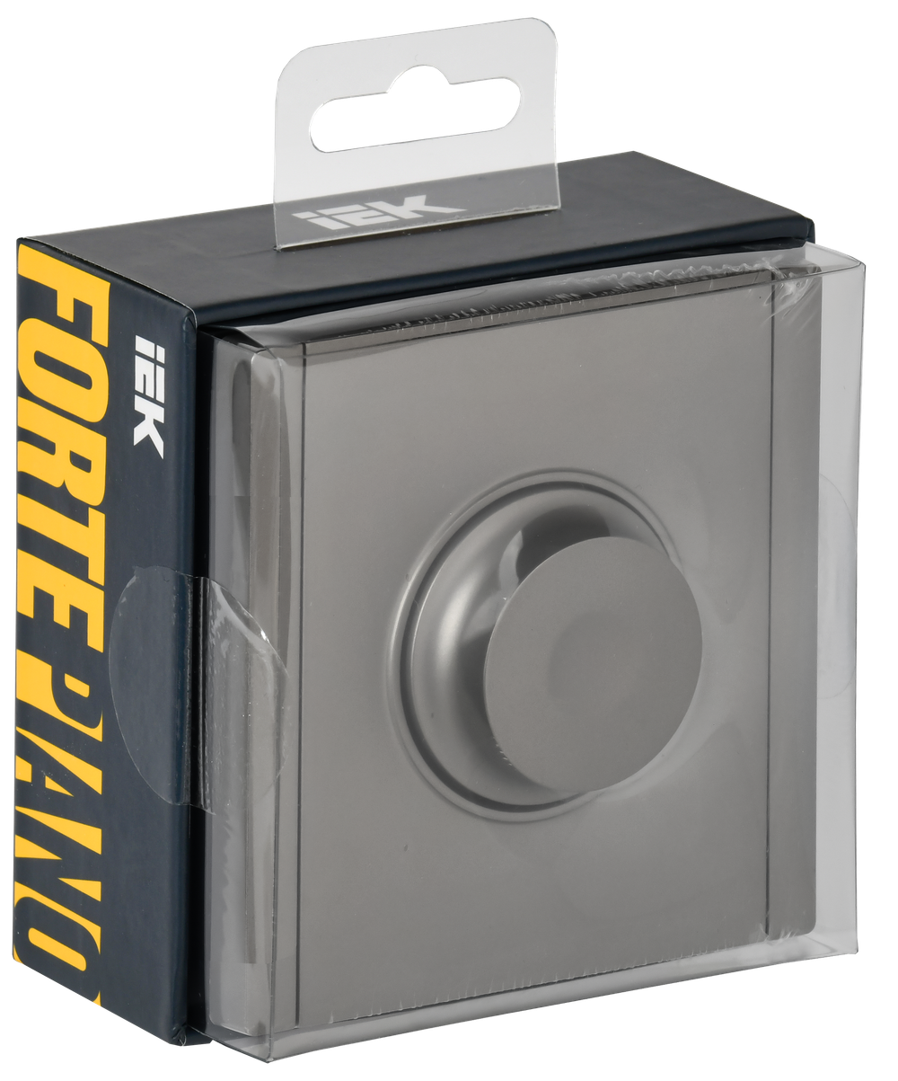 FORTE&PIANO Светорегулятор поворотно-нажимной 600Вт FP554 сталь IEK