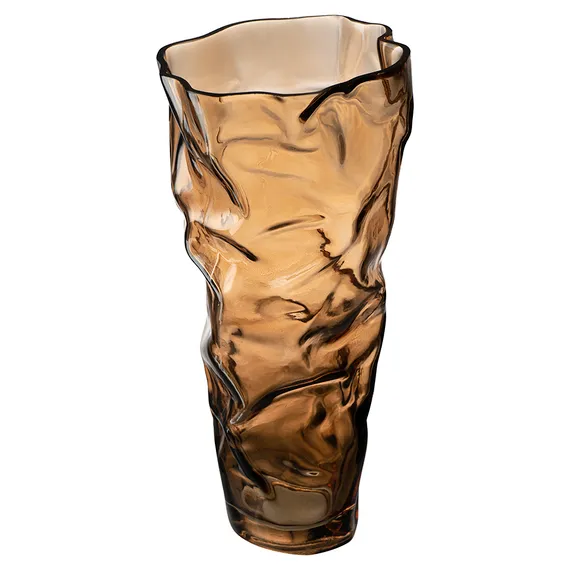 Ваза crumpl, 32 см, коричневая