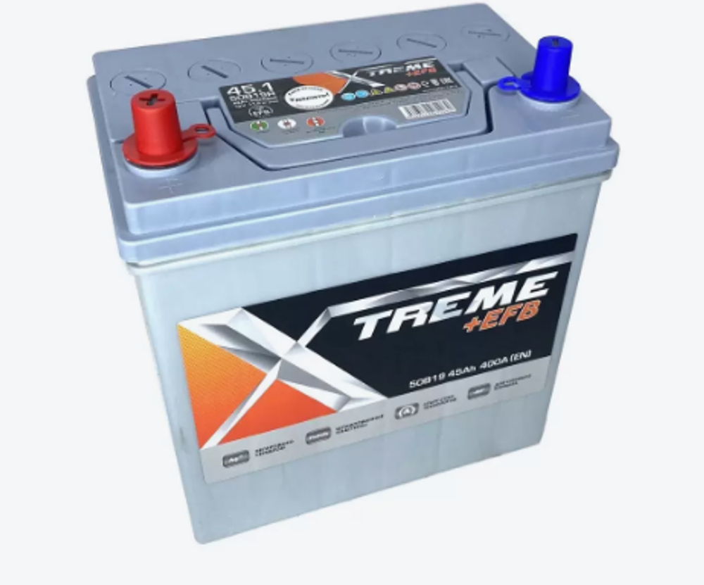 Аккумулятор 6СТ-45 А.ч., п.п., L+, XTREME +EFB, B00 (тонкая клемма)