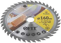 Диск пильный для циркулярных пил по дереву FIT 160 х 20/16 х 40T 37728