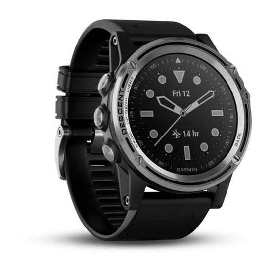 Смарт-часы Garmin Descent MK1 серебристые с черным ремешком 010-01760-10