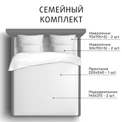 _20_КПБ дуэт ЭСТЕТИКА БОРНЕО, сатин-жаккард, 4 наволочки