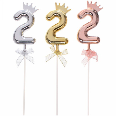 Топпер Цифра Королевский вечер «2» 22 см , микс