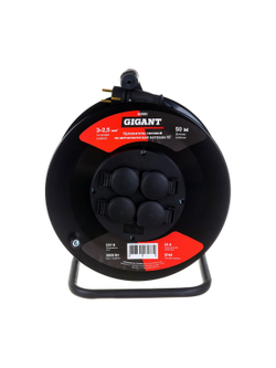Силовой удлинитель Gigant на металлической катушке КГ 3x2,5 50 м 80080
