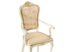 Стул деревянный Woodville Руджеро патина золото, бежевый, ножки белые
