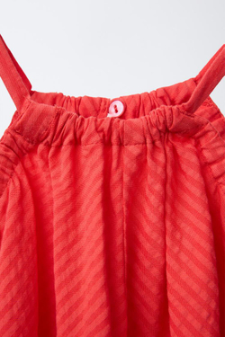 ZARA ПЛАТЬЕ ИЗ РЕЛЬЕФНОЙ ТКАНИ, КРАСНЫЙ