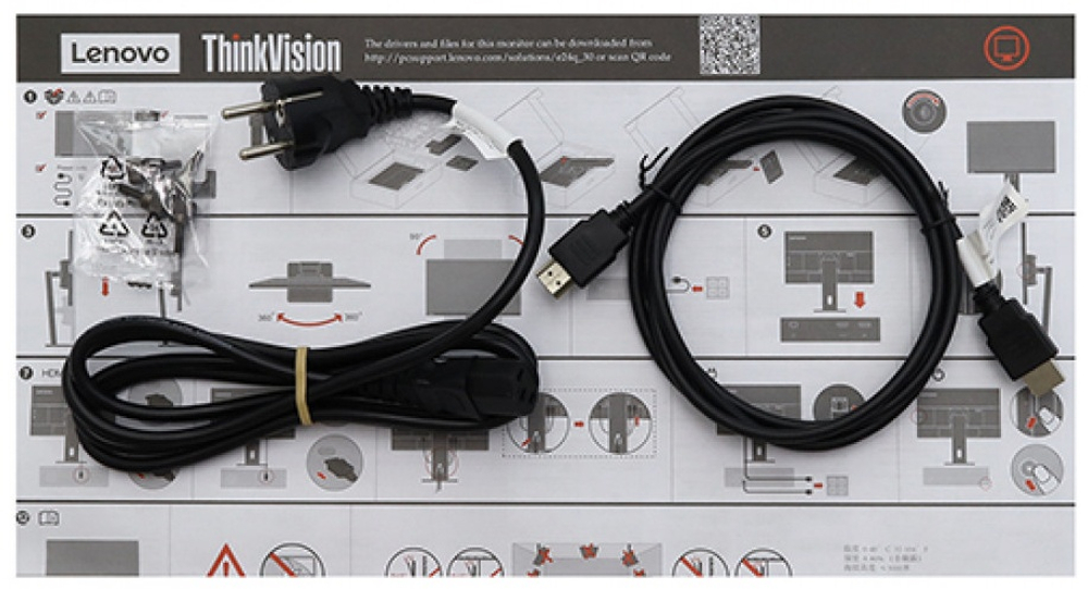 Монитор 23.8" Lenovo ThinkVision E24q-30 63ECGAT2EU черный