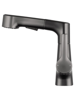 Смеситель для раковины с выдвижным изливом WONZON & WOGHAND, Темный графит (WW-121B108-BGG)