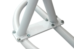 Кресло подвесное двойное Флора арт.D40-МТ006 (стойка+основание.бел.,корзн.бел.,подуш. беж. 3уп. (В))