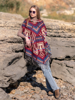 Пончо женское шерстяное с орнаментом