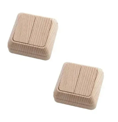 Выключатель АБК-СИЛА АЛЬТАИР двухклавишный сосна 10А комплект 2шт