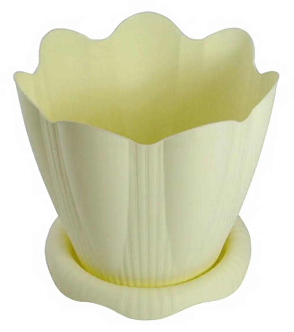 Горшок для цветов пластиковый 9,5л d-29см «Эдельвейс» с поддоном колор С194К