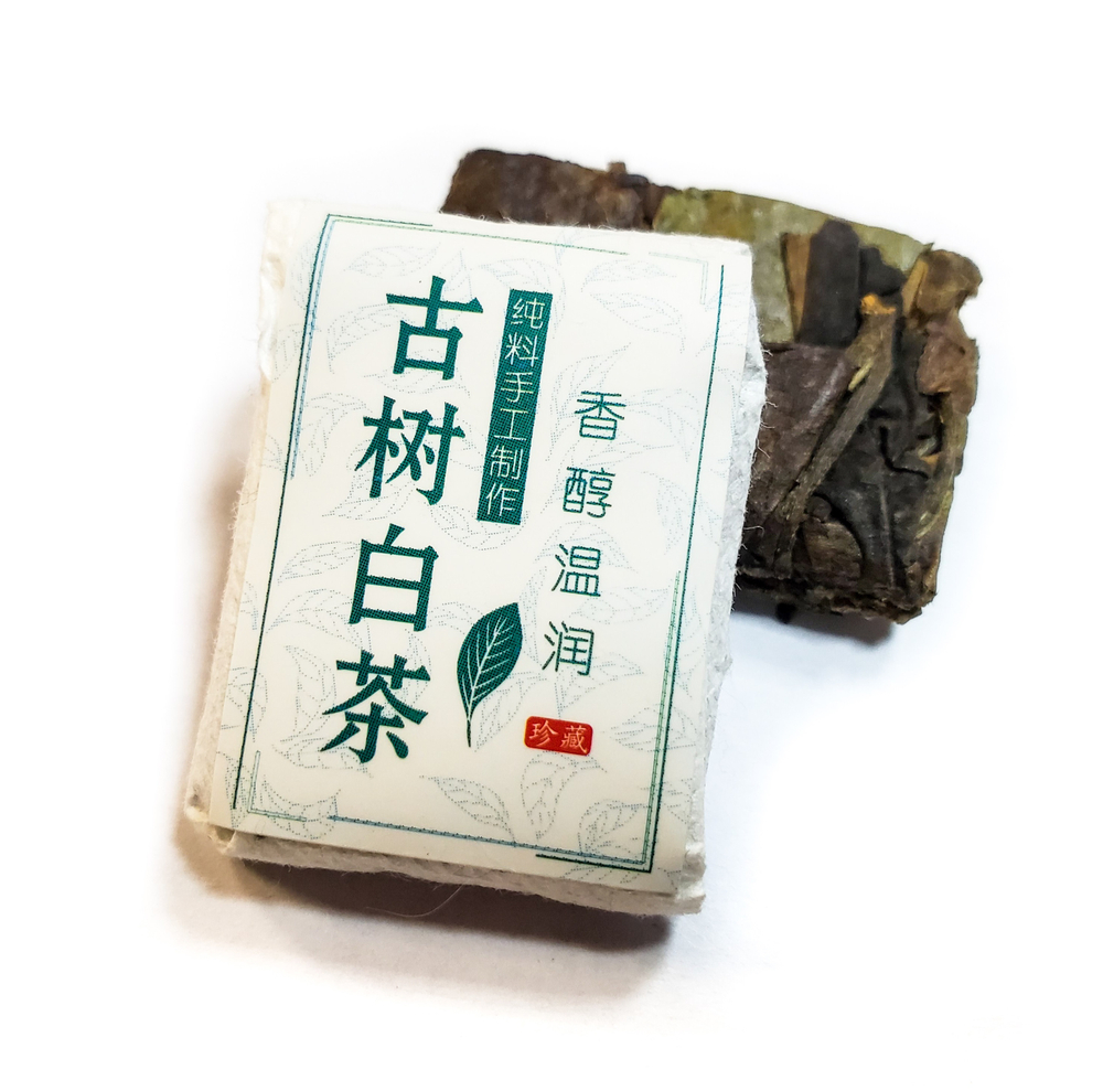 59299 Чай прессованный белый "Со старых деревьев" мини плитка 5-7 гр (сяо фан)