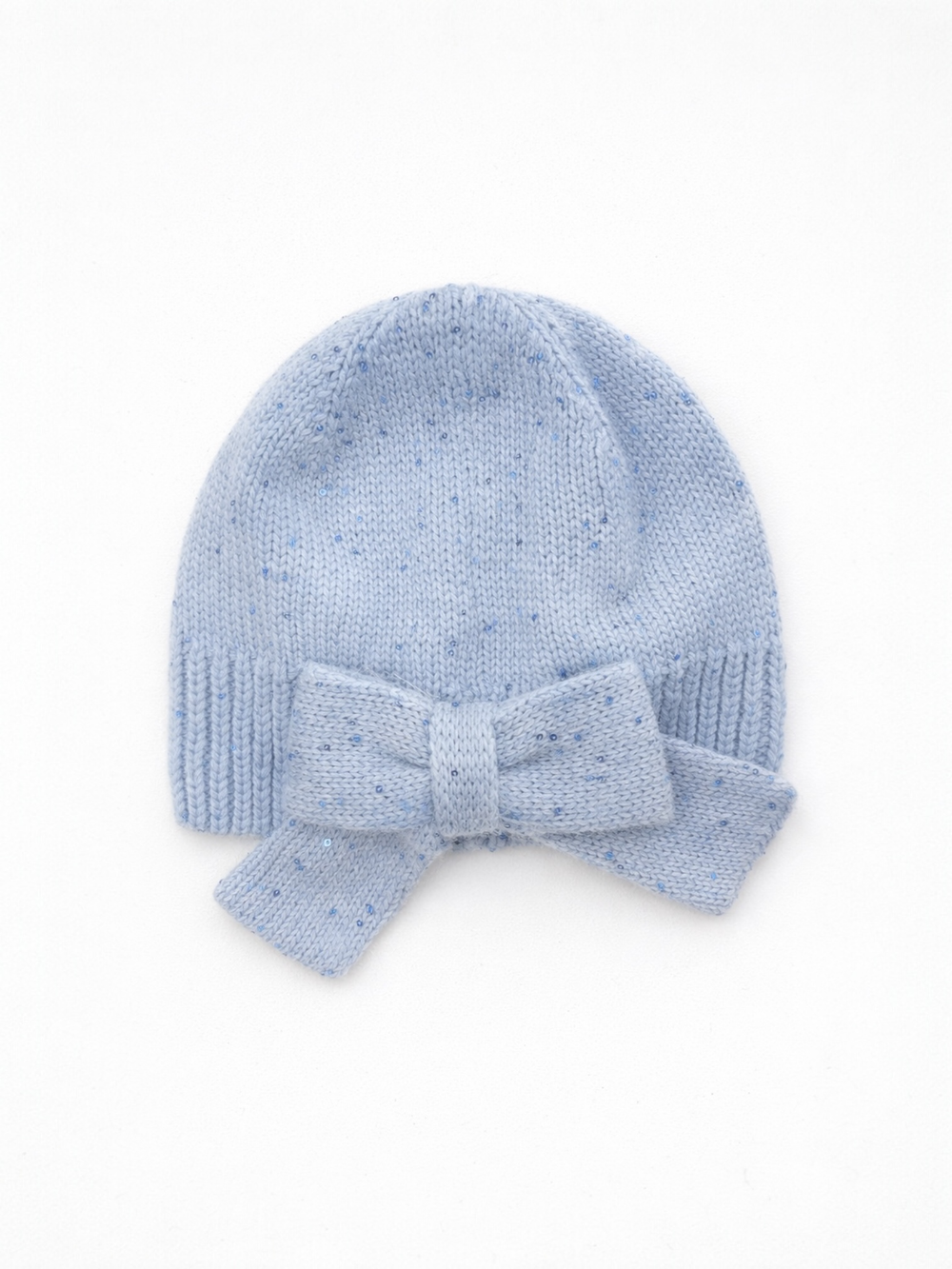 Шапка с бантиком, Голубой