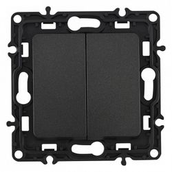 Выключатель двухклавишный без рамки Arte Milano 217 217.30-2.black