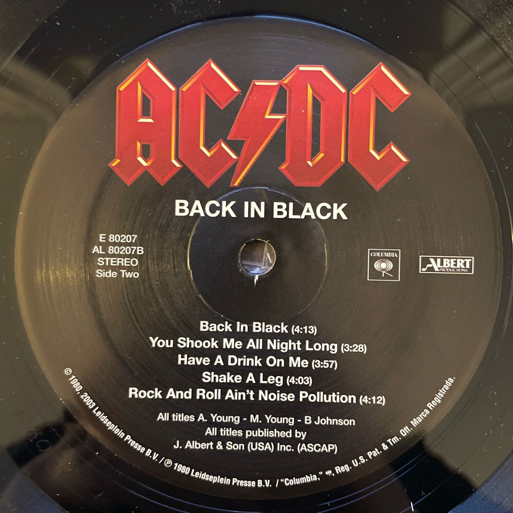 Винтажная виниловая пластинка LP AC DC Back In Black (США 2003)