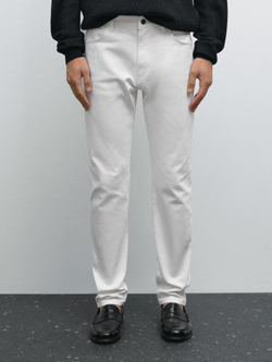 Massimo Dutti Джинсы Slim Fit, кремовый