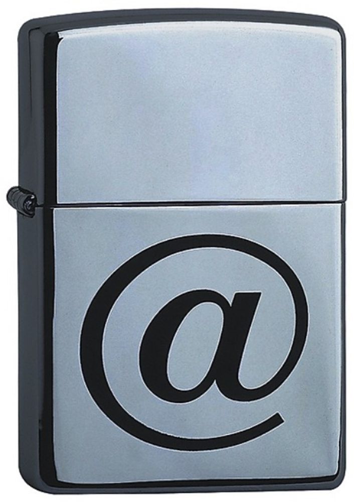 Зажигалка ZIPPO Classic  Brushed  Chrome™   Символ @  ZP-200 Internet