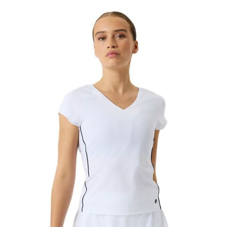 Женская теннисная футболка Bj_rn Borg Ace V-Neck - white