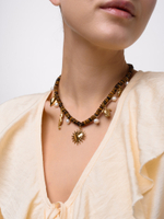 Колье "Mix marine animals" с тигровым глазом Gold