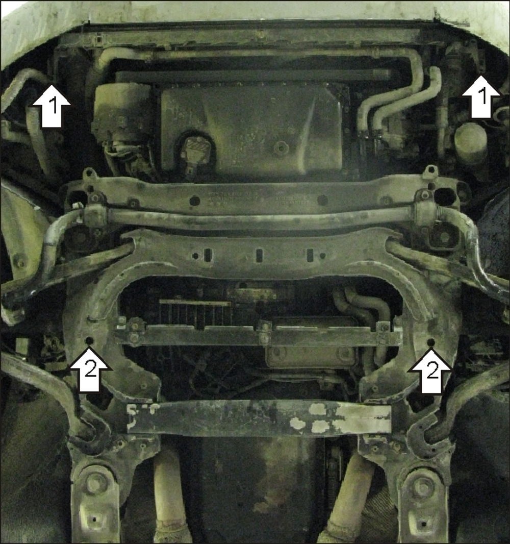 Защита картера Двигателя. 2 мм, Сталь. для Audi A8 2002-2005 MOTODOR.00132