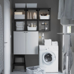 Комбинация для ванной - IKEA ENHET,  120x32x150 см, белый/антрацит, ЭНХЕТ ИКЕА