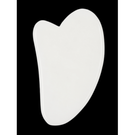 Скребок гуаша для массажа- Сердце Mini (белый кварц, 7 см)
