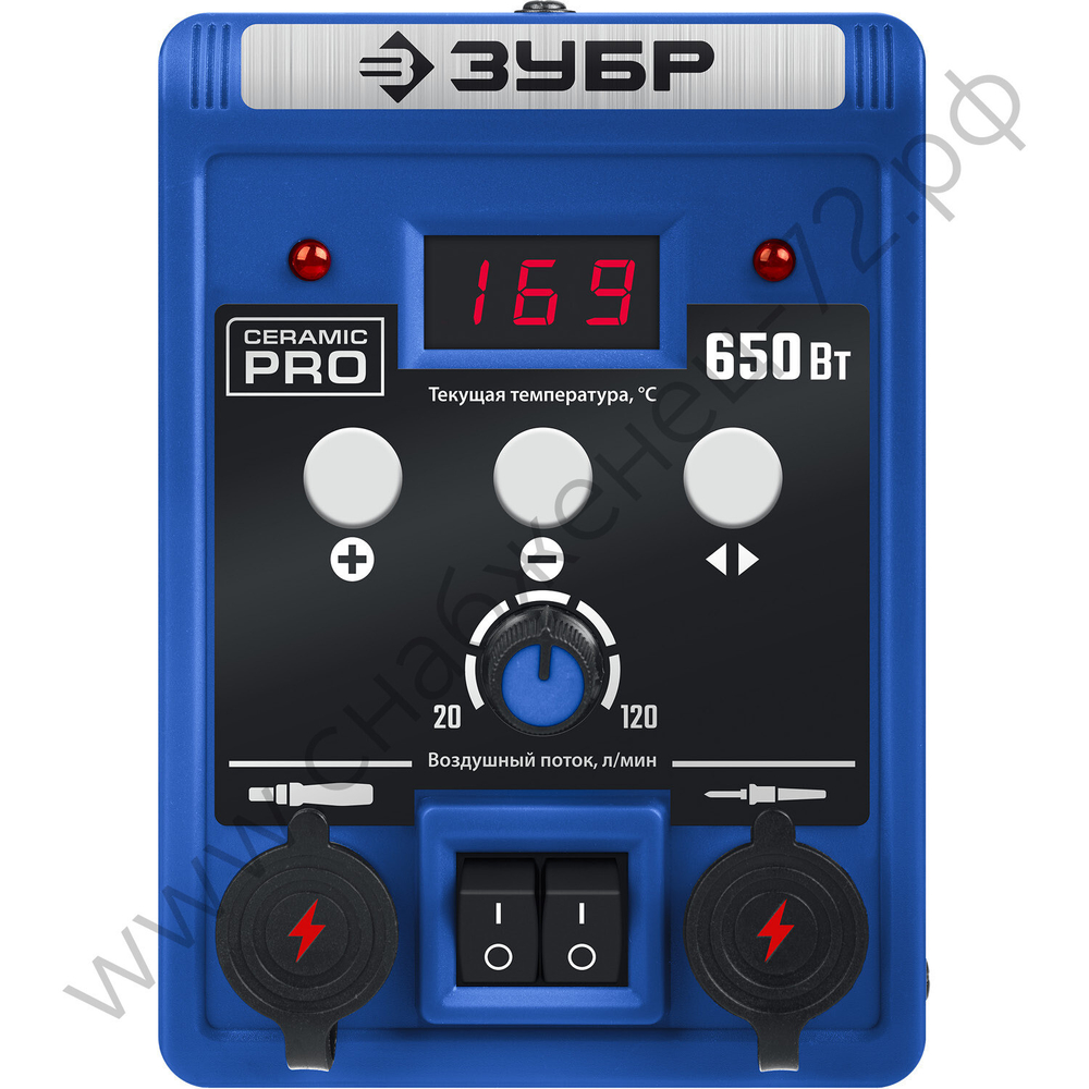 ЗУБР ПСР-650, 100-500°С, 650 Вт, 2-в-1 ремонтная паяльная станция (55427)