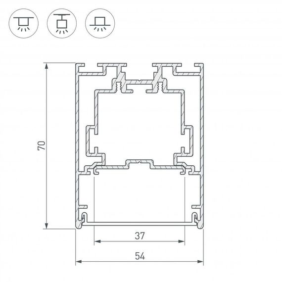Профиль Arlight S2-Line-5470-2500 Seamless Anod 029440
