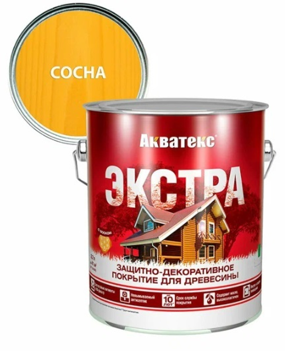 Защитно-декоративное покрытие для дерева АКВАТЕКС ЭКСТРА, сосна, 2.7 л