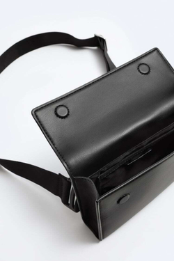 ZARA МИНИ-СУМКА С ПЛЕЧЕВЫМ РЕМНЕМ, ЧЕРНЫЙ