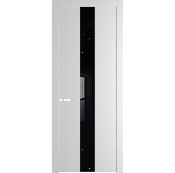 Межкомнатная дверь эмаль Profil Doors 1.9P крем вайт стекло чёрный лак