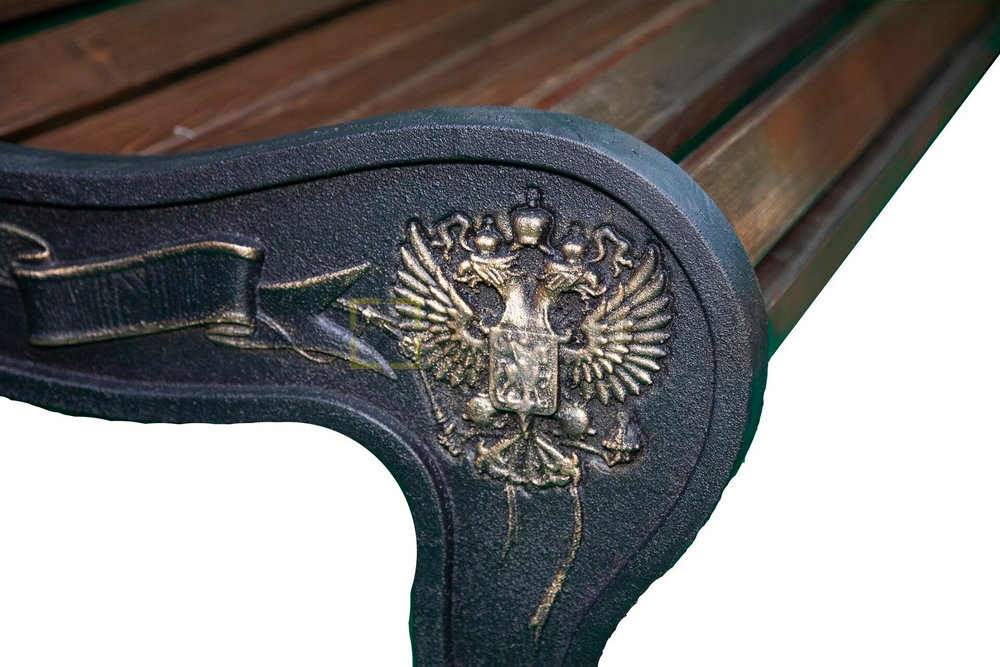 Скамейка чугунная «Патриот» (2,0 м ангарская сосна)