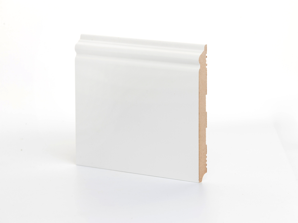 Плинтус напольный белый К-21 165 мм МДФ 165x16x2050