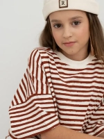 Футболка в коричневую полоску для девочки